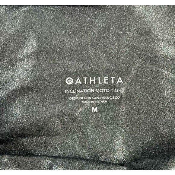 Athleta Inclination Moto Shimmer Tight Powervita 27" Black Womens Size M NWT - Picture 9 of 10
